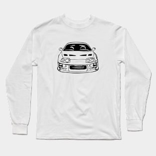 Line Art retro JDM car 90s Supra MK4 Long Sleeve T-Shirt